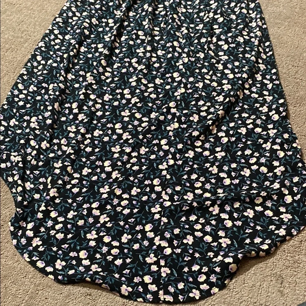 Floral Midi Dress with Smocking & Crisscross Back Size 7/9 Summer Stretch
